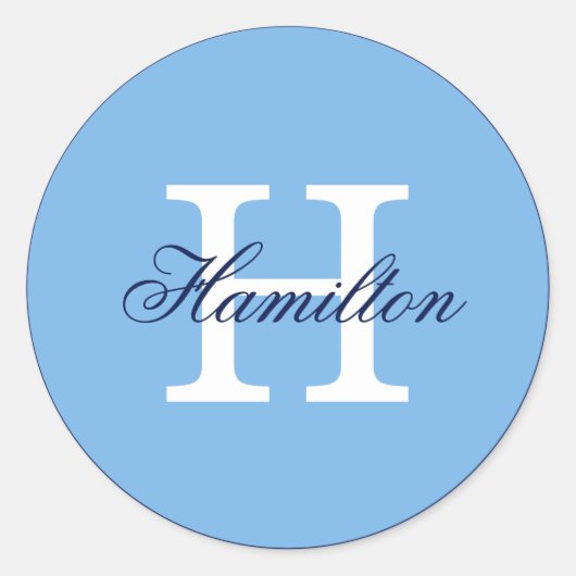 Monogram en Achternaam Sticker (Voorkant)