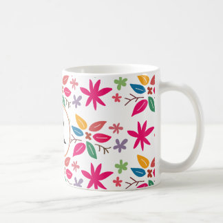 monogram en bladeren koffiemok