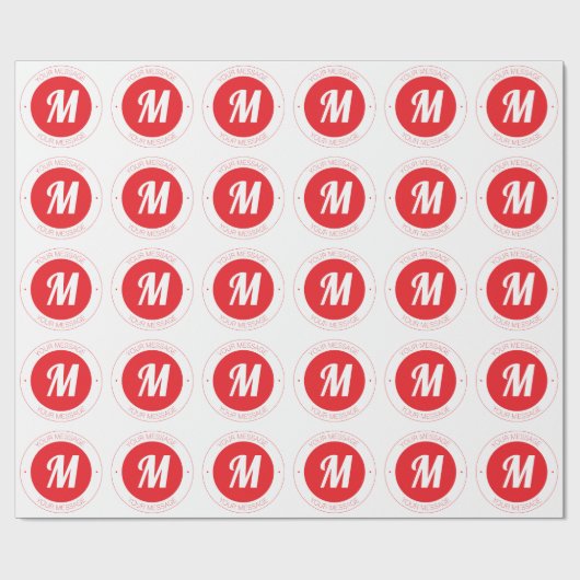  monogram en circulaire tekst Sjabloon Cadeaupapier (Vlak)