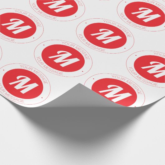  monogram en circulaire tekst Sjabloon Cadeaupapier (Hoek)