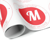  monogram en circulaire tekst Sjabloon Cadeaupapier (Rol Hoek)