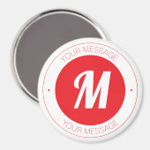 monogram en circulaire tekst Sjabloon Magneet (Voorkant / Achterkant)
