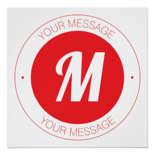  monogram en circulaire tekst Sjabloon Perfect Poster