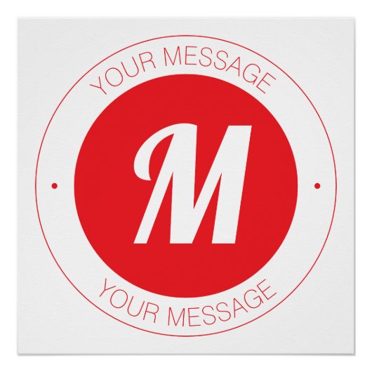 monogram en circulaire tekst Sjabloon Perfect Poster (Voorkant)