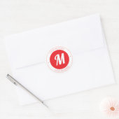  monogram en circulaire tekst Sjabloon Ronde Sticker (Envelop)