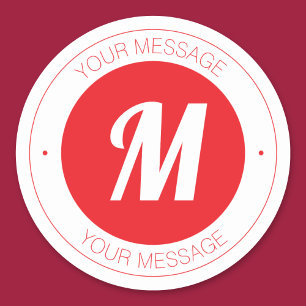 monogram en circulaire tekst Sjabloon Ronde Sticker