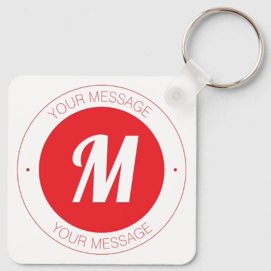  monogram en circulaire tekst Sjabloon Sleutelhanger (Achterkant)