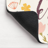 Monogram en Citaat Boho Flowers Muismat (Hoek)