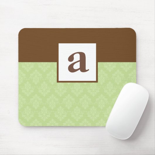 Monogram en Damask Pattern Custom Mousepad Muismat (Met muis)