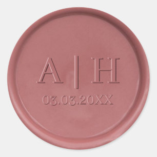 Monogram en datum  Roos Wax Seal Sticker