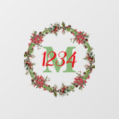 Monogram en getallen kerstmis raamsticker (Vel)