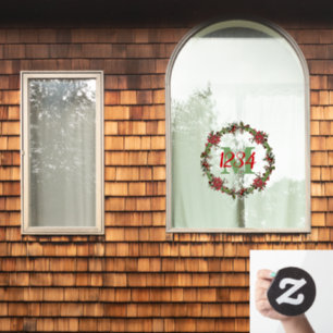 Monogram en getallen kerstmis raamsticker