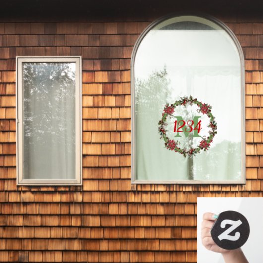 Monogram en getallen kerstmis raamsticker (Huis Raam)