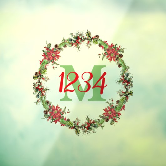 Monogram en getallen kerstmis raamsticker (Vel 3)