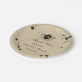  monogram en gordijn papieren bordje (Gekanteld)