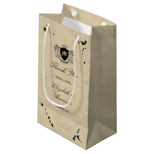 monogram en gordijn-pleister klein cadeauzakje (Voorkant Gekanteld)