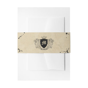 monogram en gordijn uitnodigingen wikkel