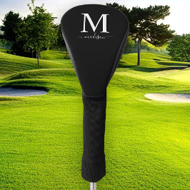 Monogram en kalligrafie met bewerkbare kleur golfheadcover