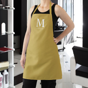 Monogram en kalligrafie met bewerkbare kleur schort