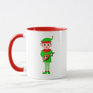 Monogram en kerst muziek elf mok