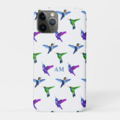 Monogram en kolibries op wit Case-Mate iPhone case (Achterkant)