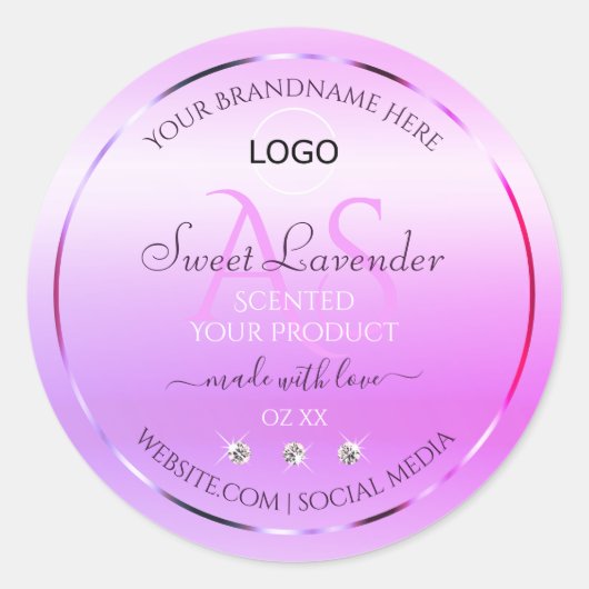 Monogram en Logo op het etiket van het Paarse bank (Voorkant)