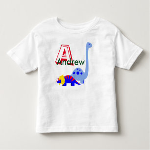 Monogram en naam dinosaur shirt