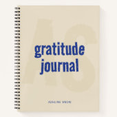 Monogram en Naam Gratitude Journal (blauw) Notitieboek (Voorkant)