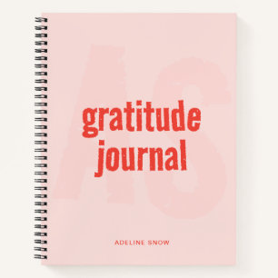 Monogram en Naam Gratitude Journal (Blush Pink) Notitieboek