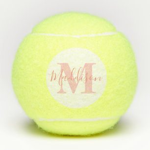 Monogram en naam Millennial Pink Tennisballen
