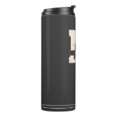 Monogram en naam Modern Dark Grey Man Thermosbeker (Gedraaid links)