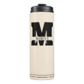 Monogram en naam Modern Man Thermosbeker (Voorkant)