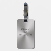 Monogram en naam op Silver Metal Kijk Bagagelabel (Achterkant verticaal)