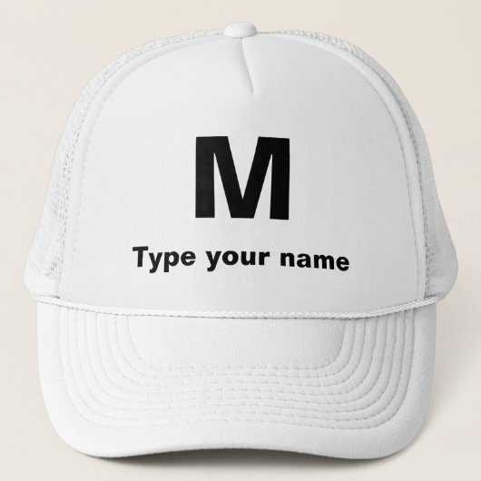 Monogram en Naam op Trucker Hoed Trucker Pet (Voorkant)