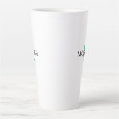 Monogram en naam personaliseren, licht Blauwgroen  Latte Mok (Voorkant)