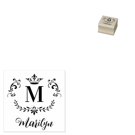 monogram en naam 	rubberstempel (Gestempeld)
