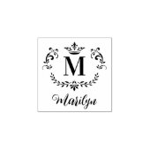 monogram en naam 	rubberstempel (Afrduk)