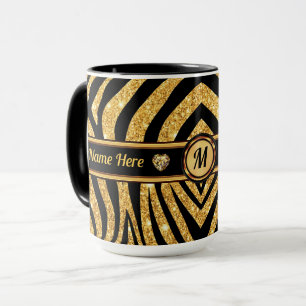 Monogram en persoonlijke Mokken, Zebra Print Mok
