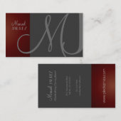 MONOGRAM En Retrokleuren/Grafiet+Maroon Visitekaartje (Voorkant / Achterkant)