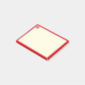 Monogram en rode lijst op ivoor post-it® notes (Schuin)