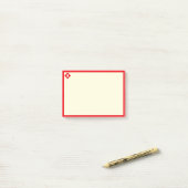 Monogram en rode rand op ivoor post-it® notes (Op bureau)