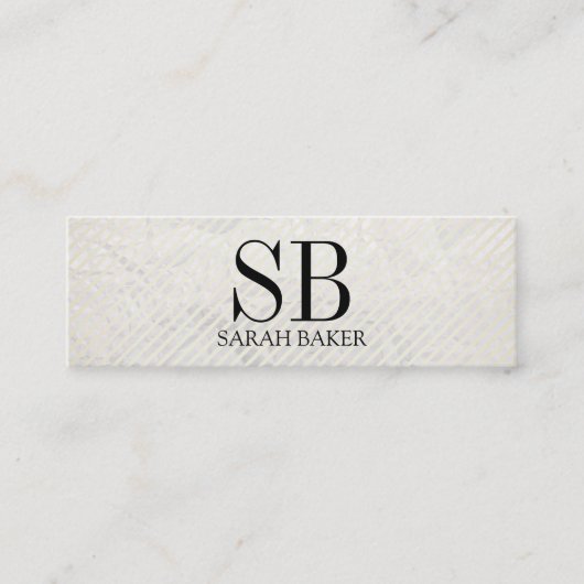 Monogram en strepen voor hedendaagse textuur mini visitekaartje (Voorkant)