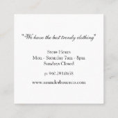 Monogram en Stripes Vierkante Visitekaartje (Achterkant)