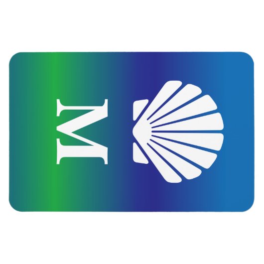 Monogram en zee shell cruise cabine deurmarkering magneet (Horizontaal)