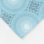 Monogram engel blauw cirkelpatroon fleece deken (Hoek)