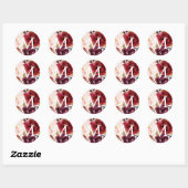 Monogram envelop afdichtingen rustieke Marsala Ronde Sticker (Vel)