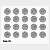 Monogram envelop ronde sticker (Vel)