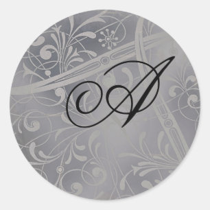 Monogram envelop ronde sticker