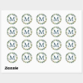 Monogram Envelope zeemacht Ronde Sticker (Vel)