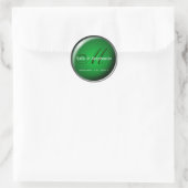 Monogram Envelopzegel :: Smaragd Ronde Sticker (Tas)